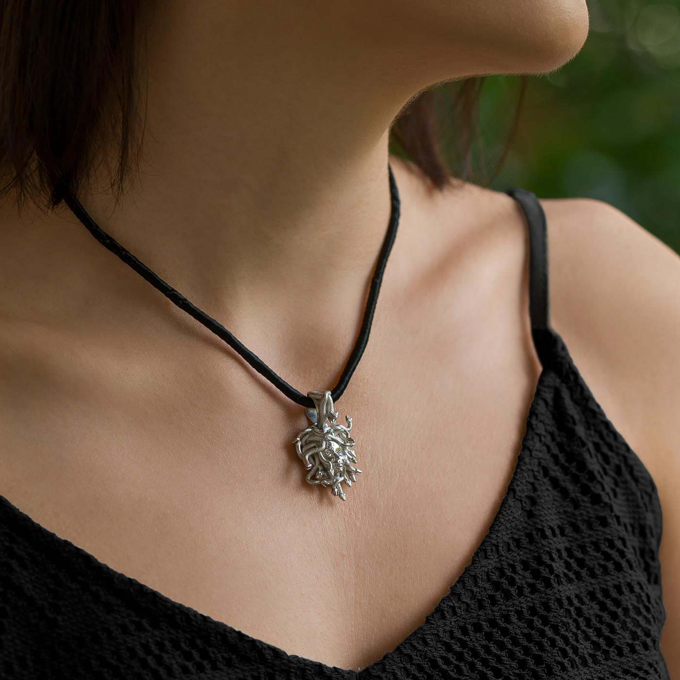 Medusa Head Necklace | Sterling Silver Greek Mythology Pendant
