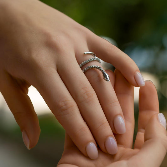 Corded Wire Sterling Silver Snake Ring