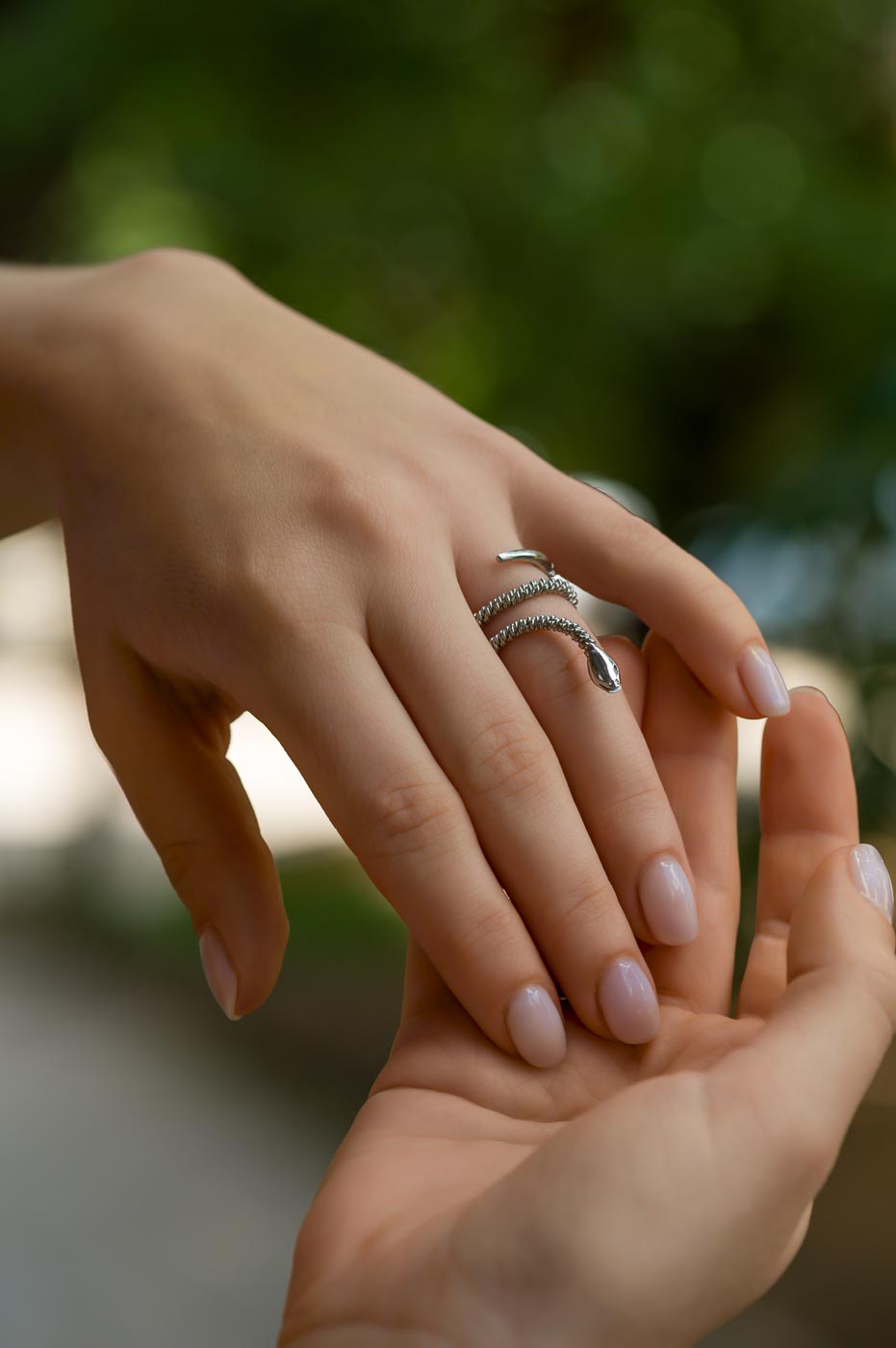 Corded Wire Sterling Silver Snake Ring