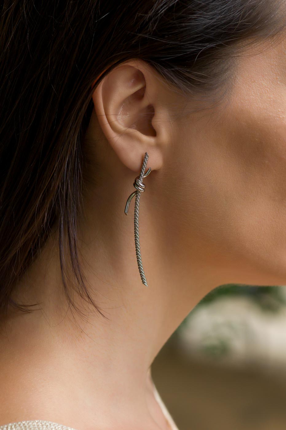 Knot Sterling Silver Drop Earrings