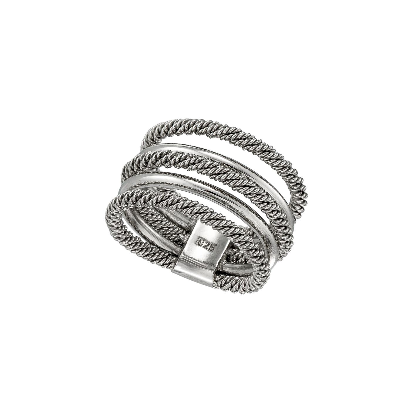 Twisted & Interlocked Sterling Silver Ring
