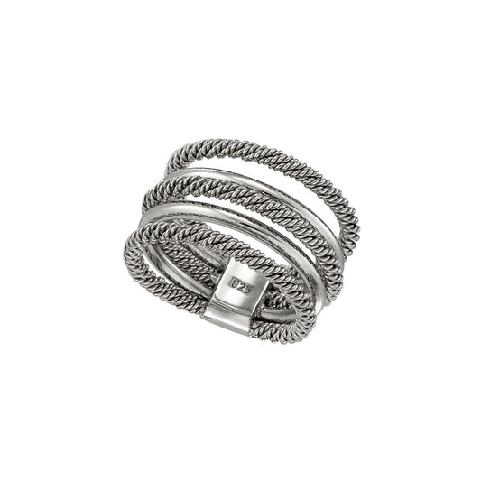 Twisted & Interlocked Sterling Silver Ring