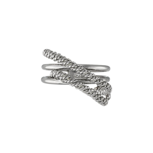 Twisted Crossover Sterling Silver Ring