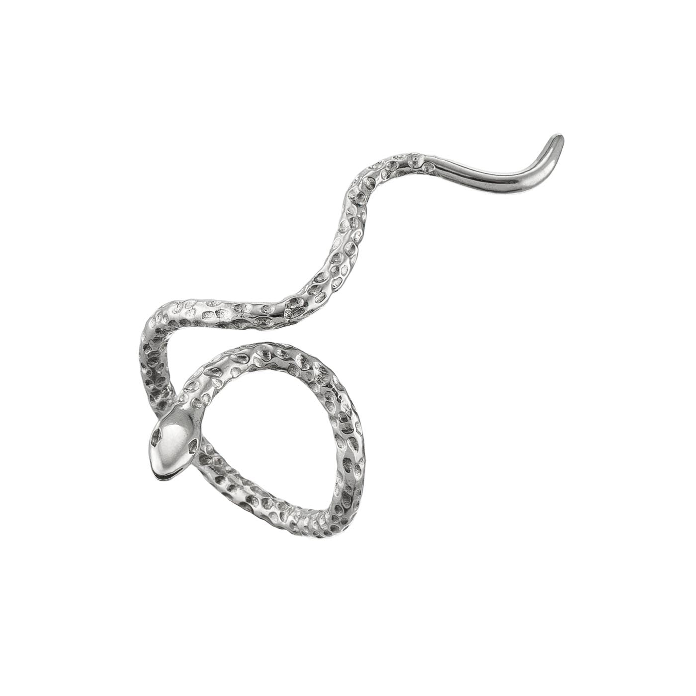 Textured Sterling Silver Snake Wrap Ring