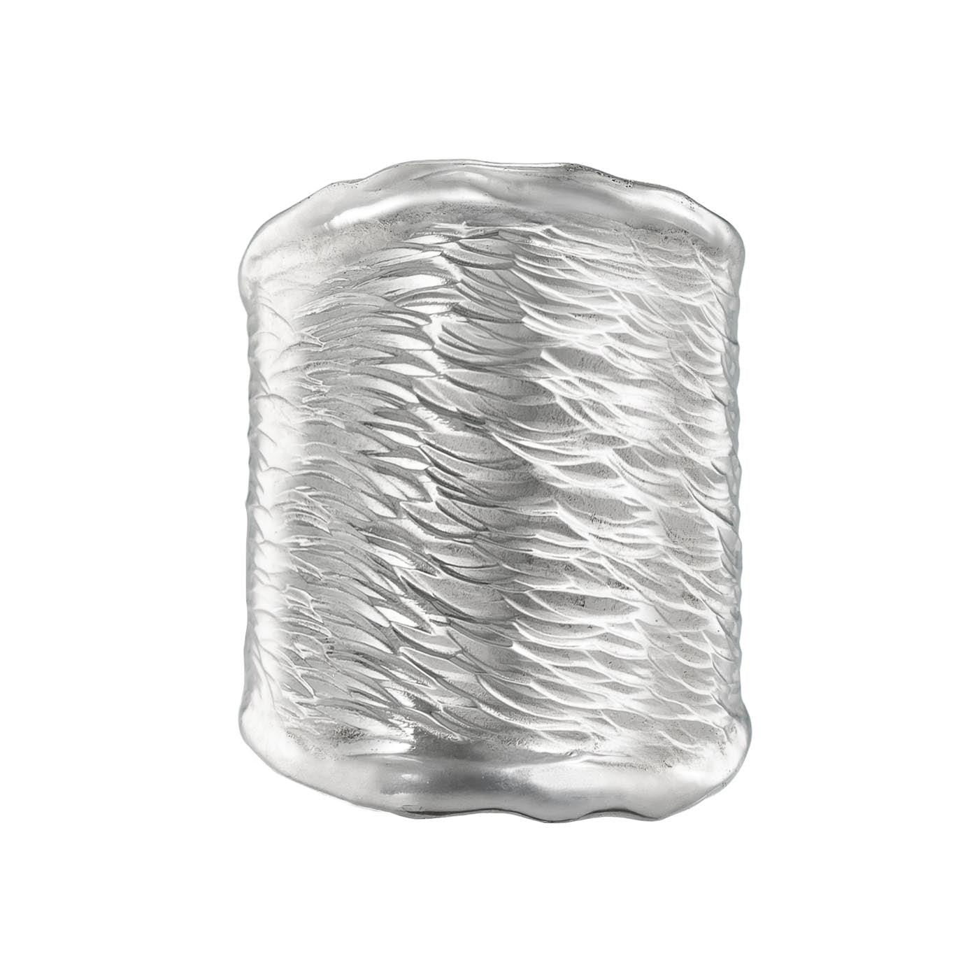 Wrought Texture Wide Sterling Silver Cuff Ring