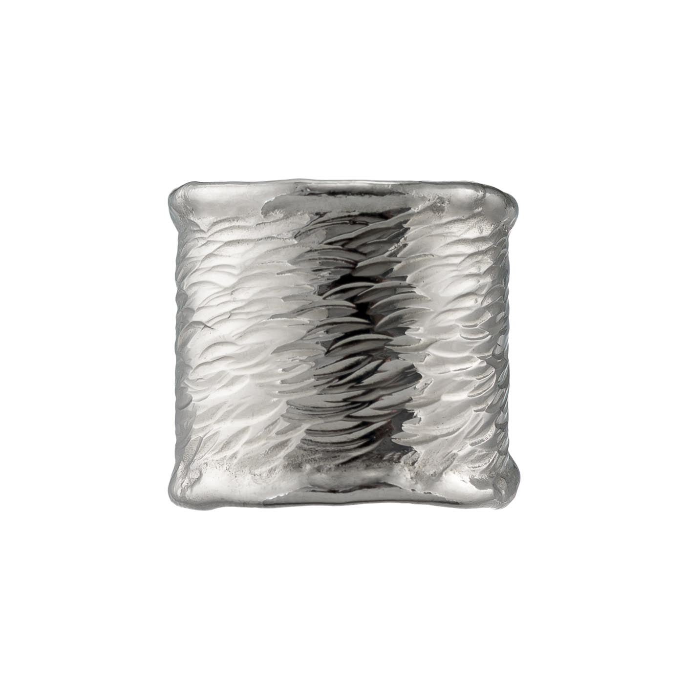 Wrought Texture Narrow Sterling Silver Shield Ring