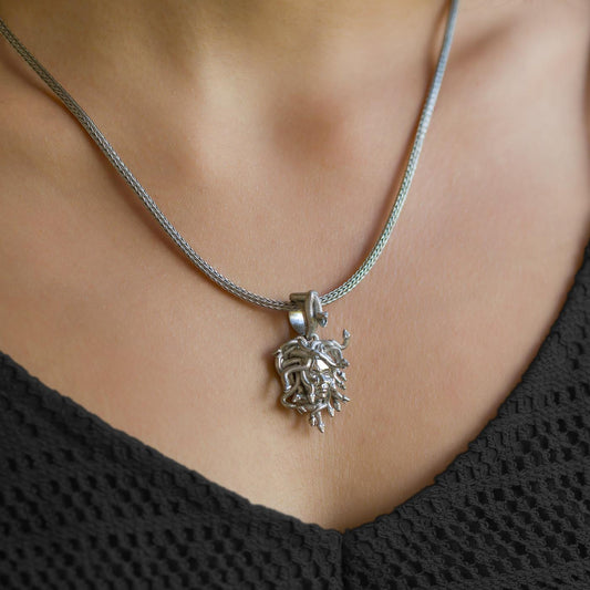Medusa Head Necklace | Sterling Silver Greek Mythology Pendant
