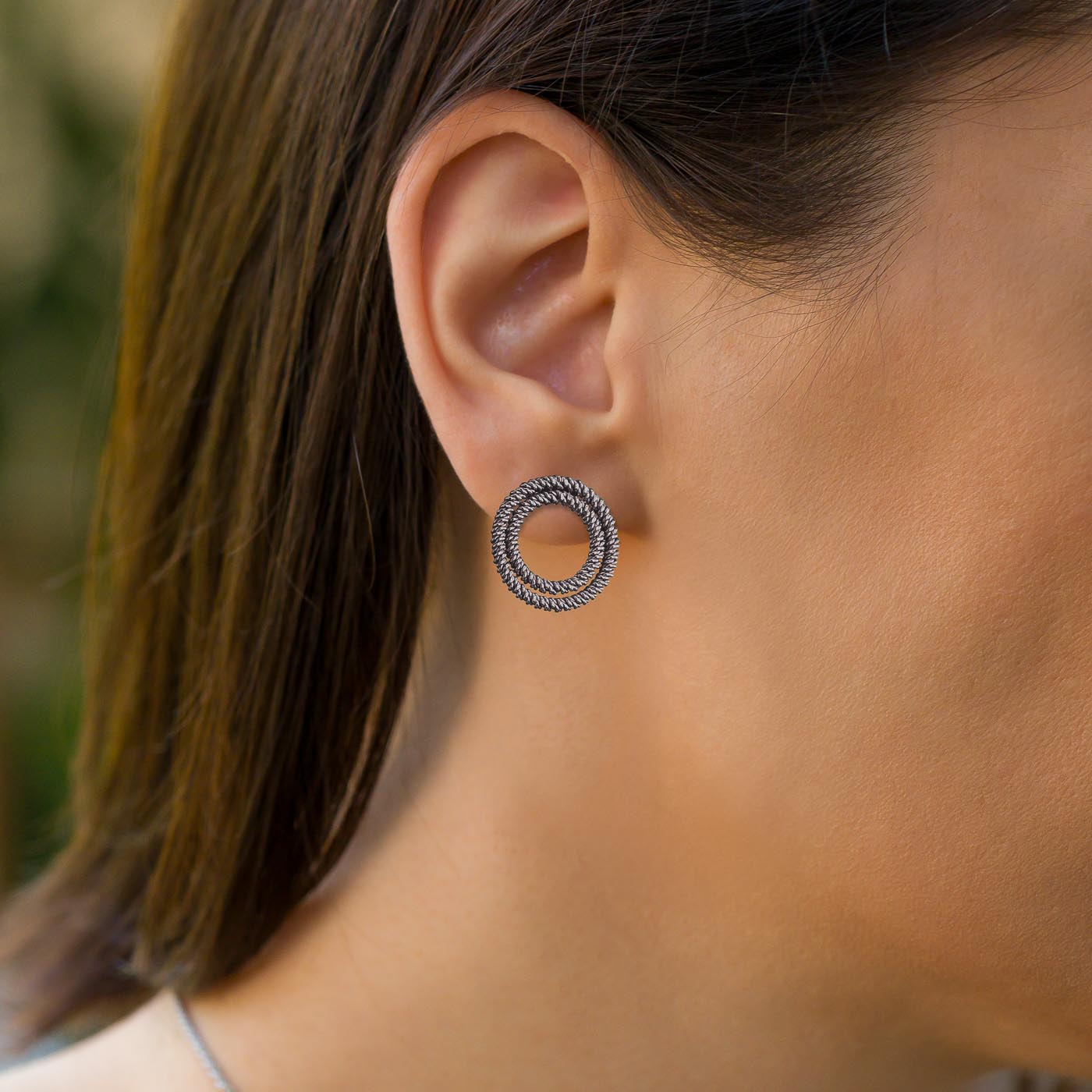Twisted Sterling Silver Hoop Earrings | Small