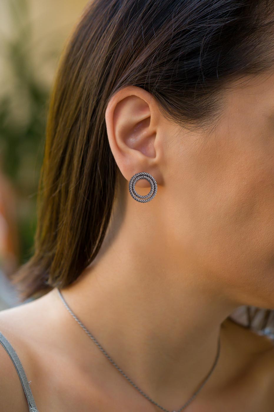 Twisted Sterling Silver Hoop Earrings | Small