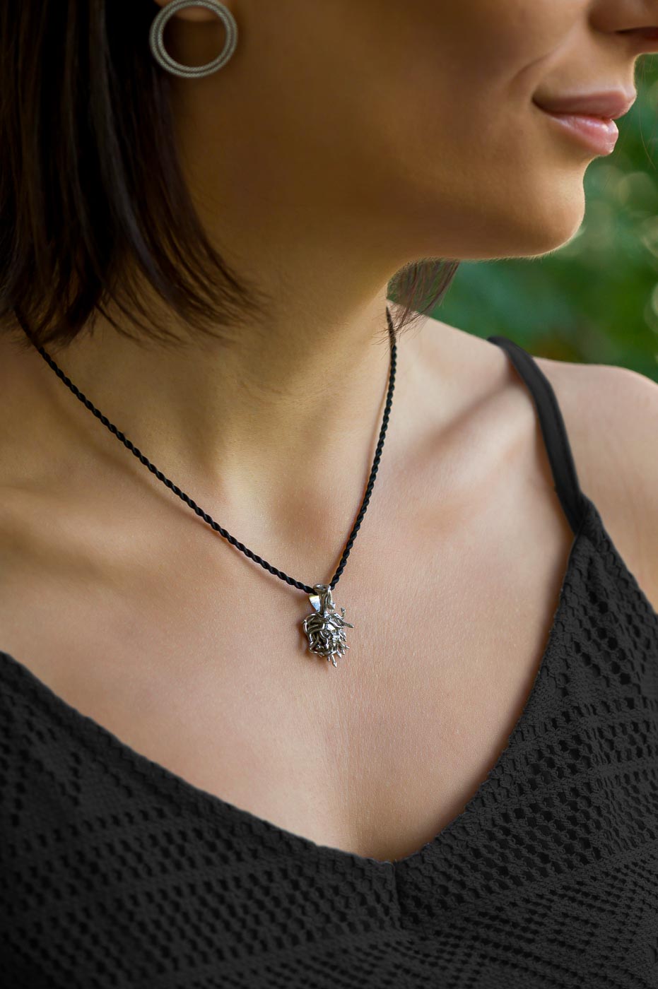 Small Medusa Head Necklace | Sterling Silver Greek Mythology Pendant
