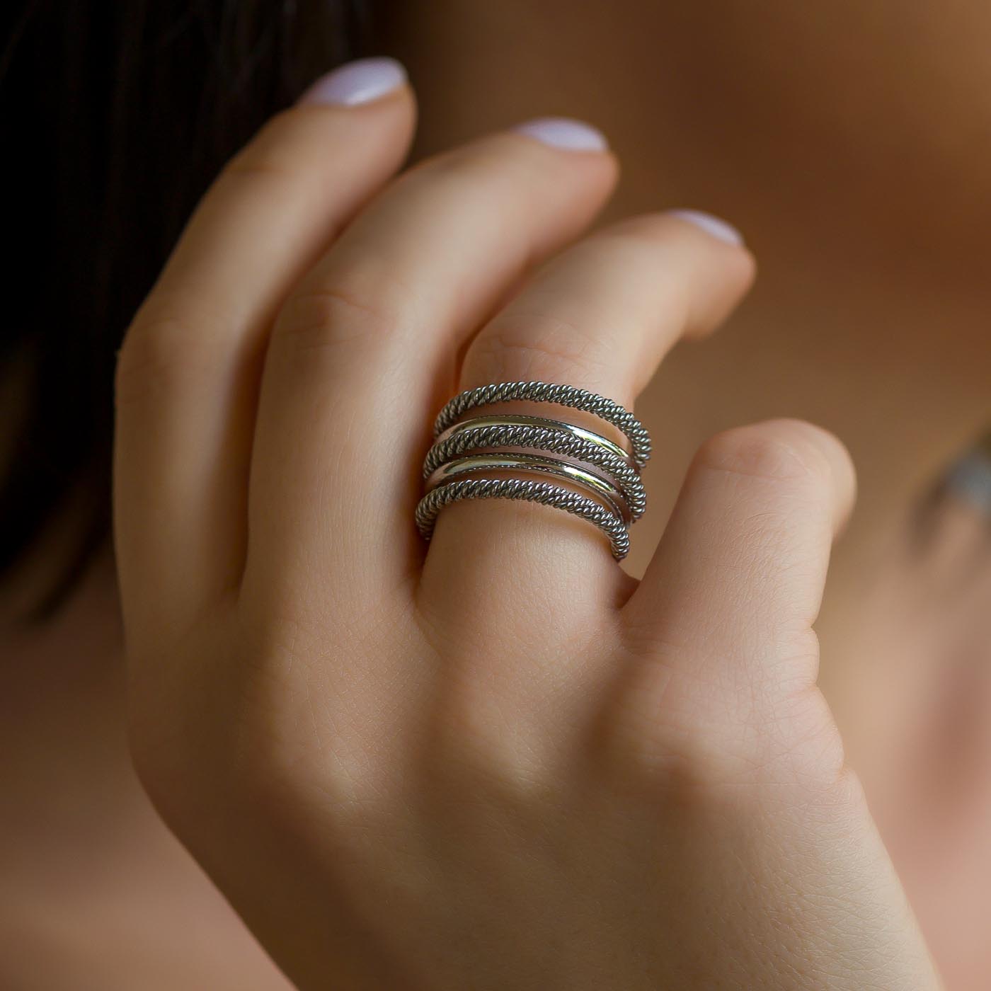 Twisted & Interlocked Sterling Silver Ring