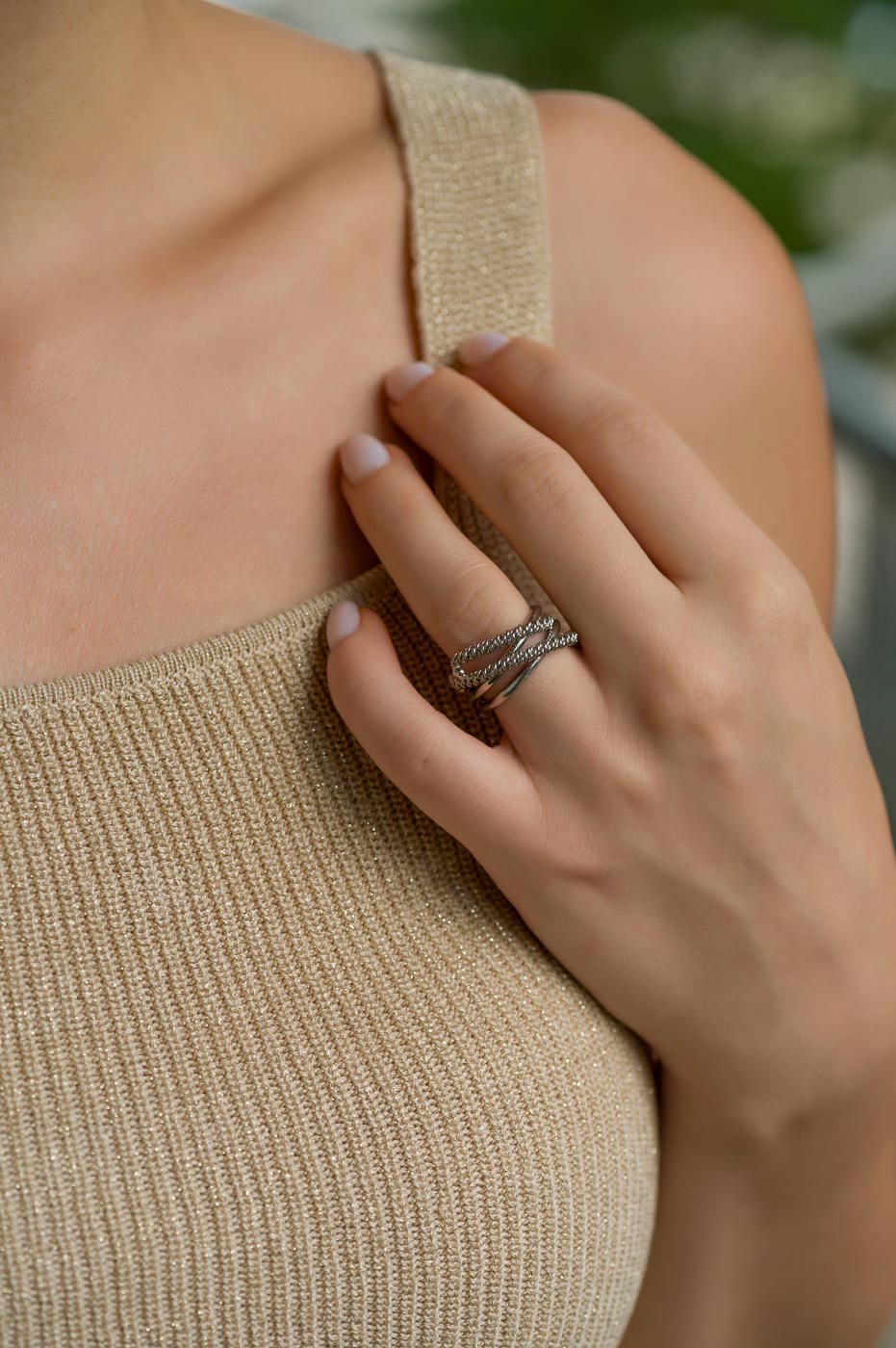 Twisted Crossover Sterling Silver Ring