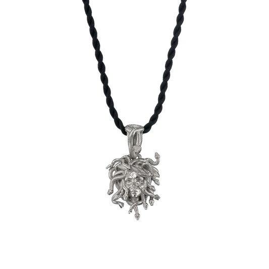 Small Medusa Head Necklace | Sterling Silver Greek Mythology Pendant