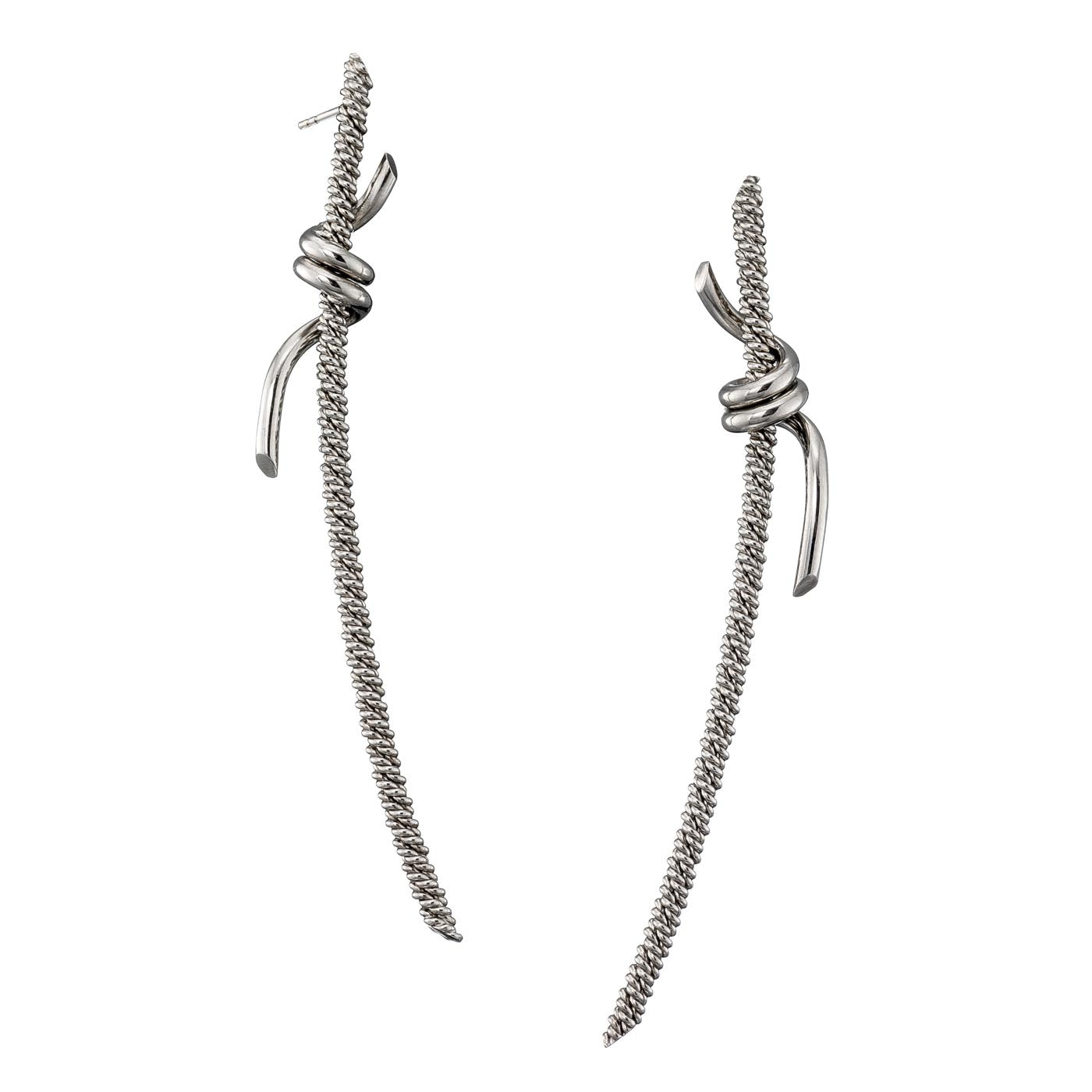 Knot Sterling Silver Drop Earrings