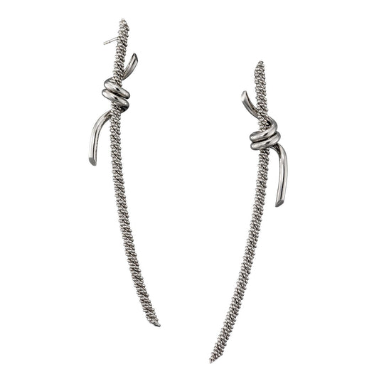Knot Sterling Silver Drop Earrings