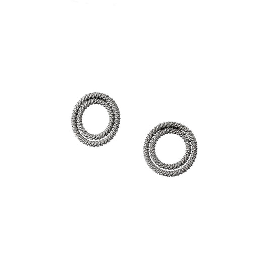 Twisted Sterling Silver Hoop Earrings | Small