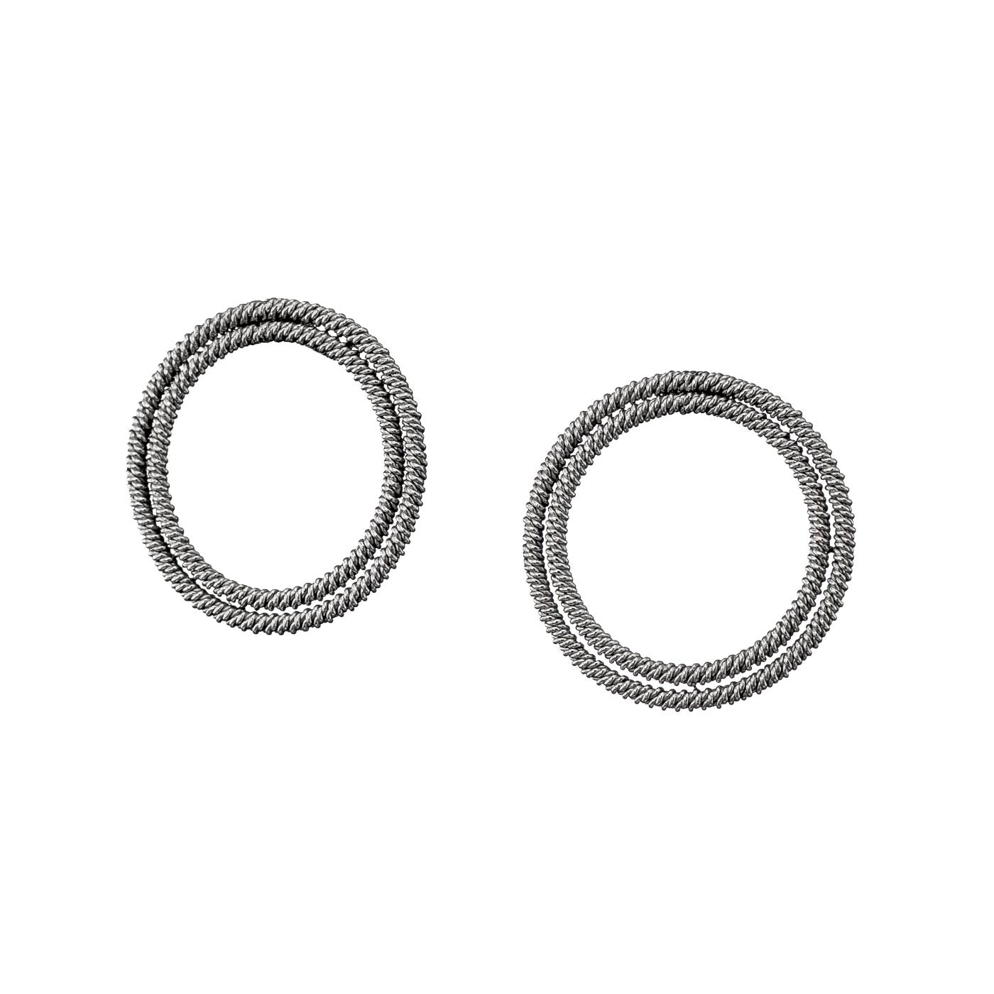 Twisted Sterling Silver Hoop Earrings | Large