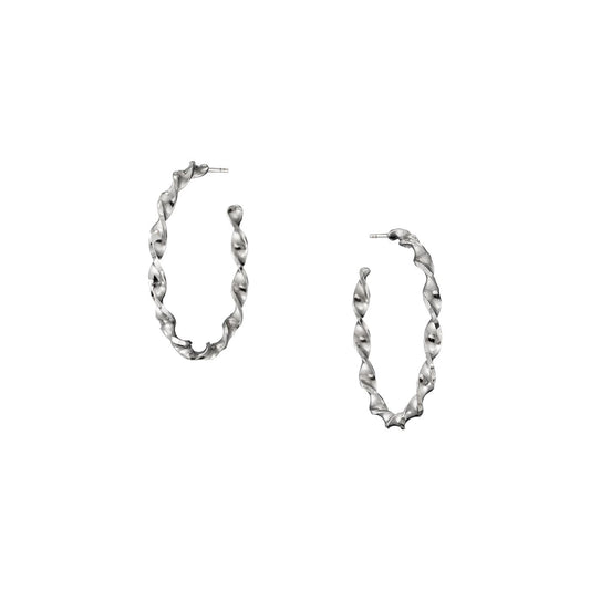 Small Twisted Sterling Silver Hoop Earrings